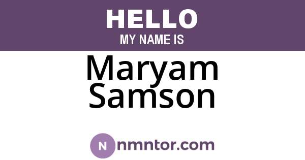 Maryam Samson