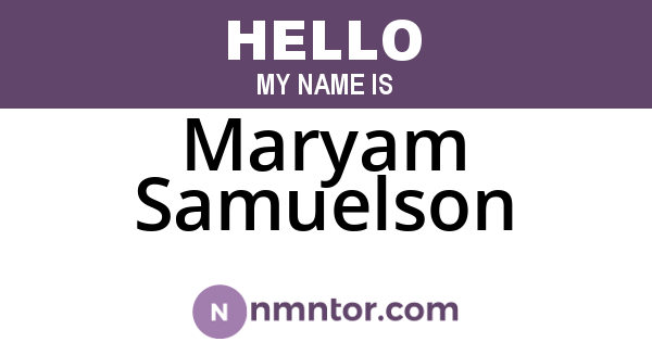 Maryam Samuelson