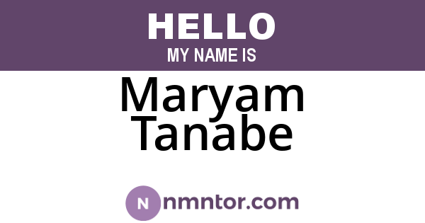 Maryam Tanabe