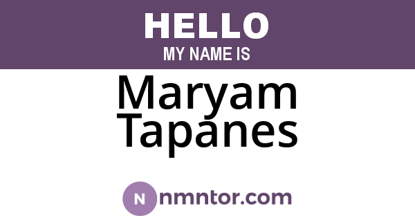 Maryam Tapanes