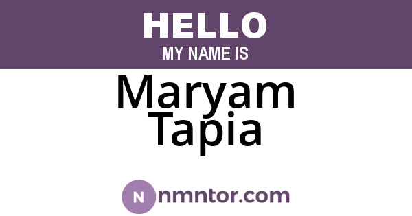 Maryam Tapia