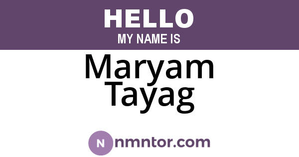 Maryam Tayag