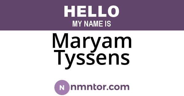 Maryam Tyssens
