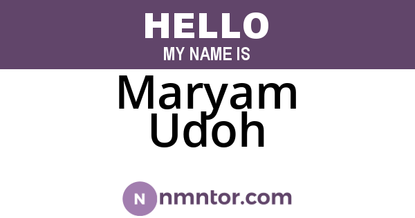 Maryam Udoh