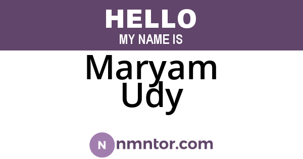 Maryam Udy