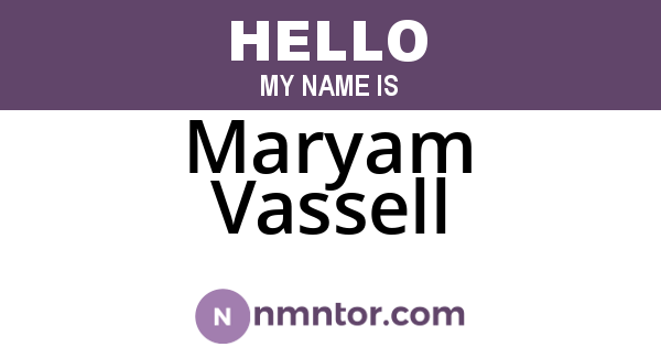 Maryam Vassell