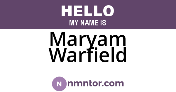 Maryam Warfield