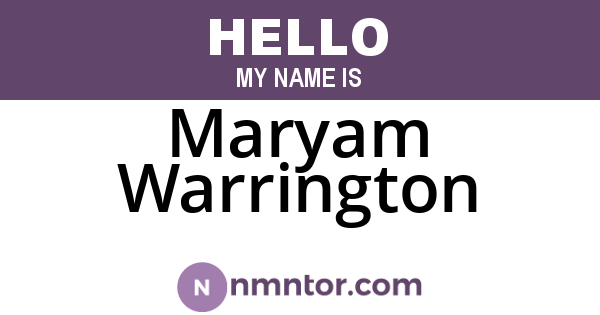 Maryam Warrington