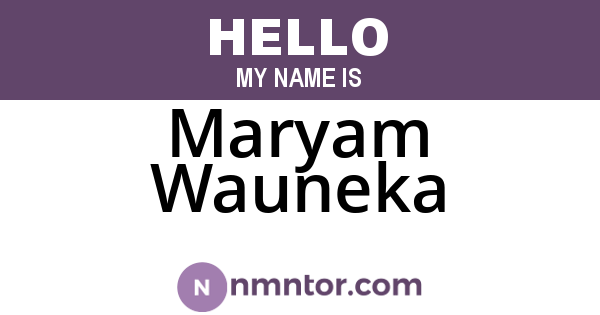 Maryam Wauneka