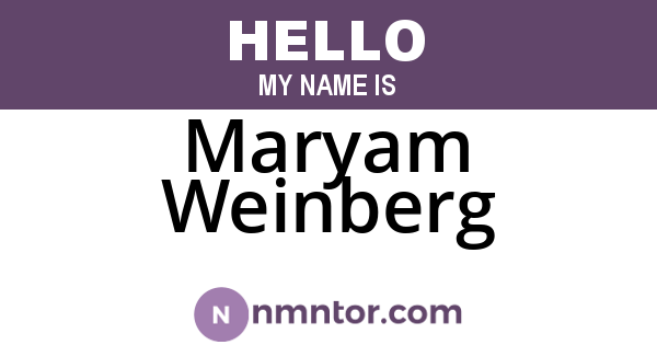 Maryam Weinberg