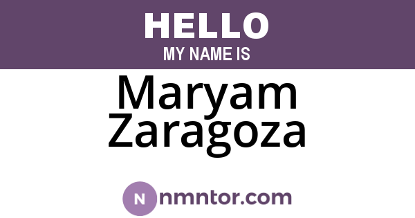 Maryam Zaragoza