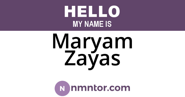 Maryam Zayas