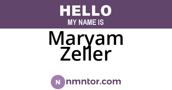 Maryam Zeller