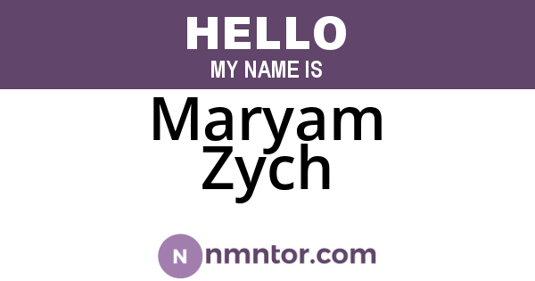Maryam Zych