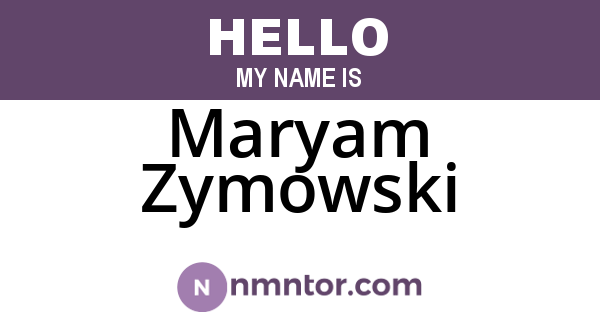 Maryam Zymowski