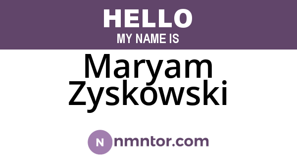 Maryam Zyskowski