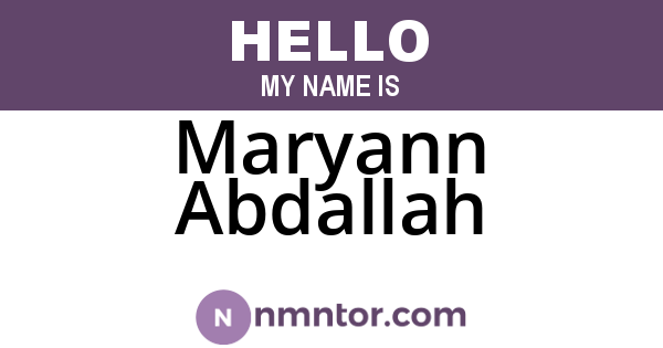 Maryann Abdallah