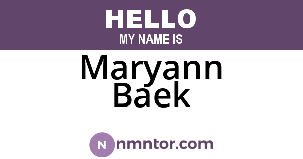 Maryann Baek