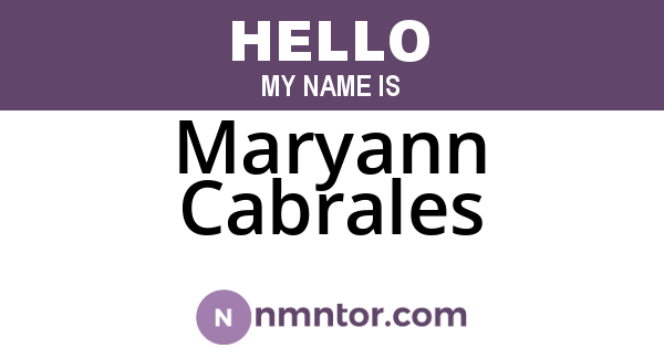 Maryann Cabrales