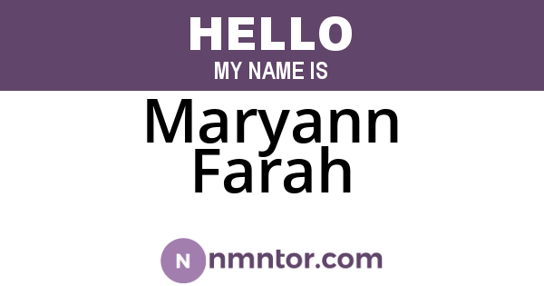 Maryann Farah