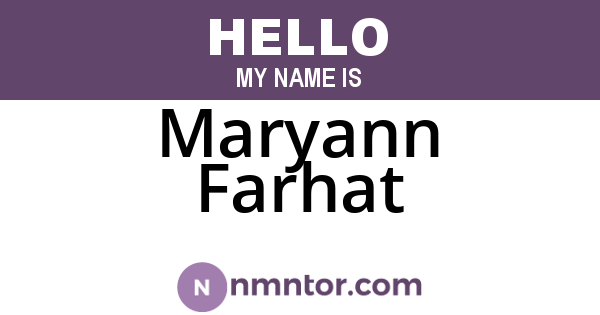 Maryann Farhat