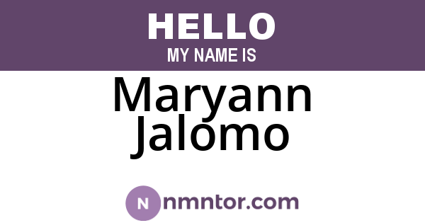 Maryann Jalomo