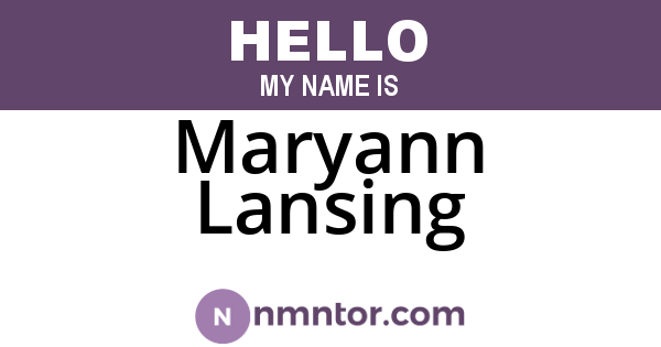 Maryann Lansing