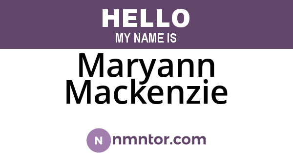 Maryann Mackenzie