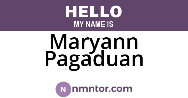 Maryann Pagaduan