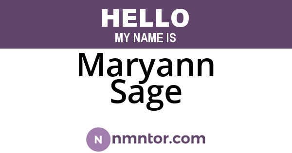 Maryann Sage