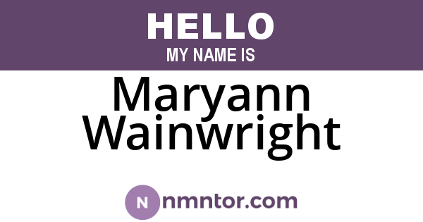 Maryann Wainwright