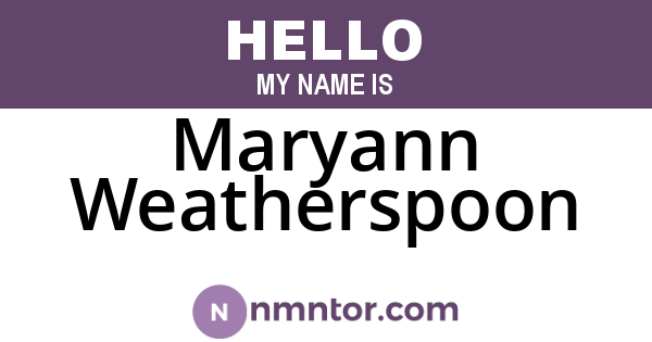 Maryann Weatherspoon