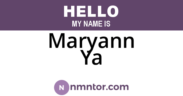 Maryann Ya