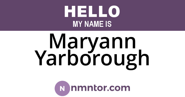 Maryann Yarborough
