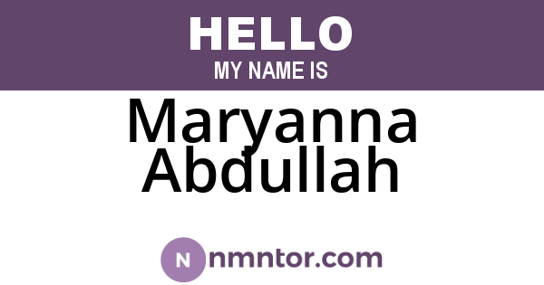 Maryanna Abdullah