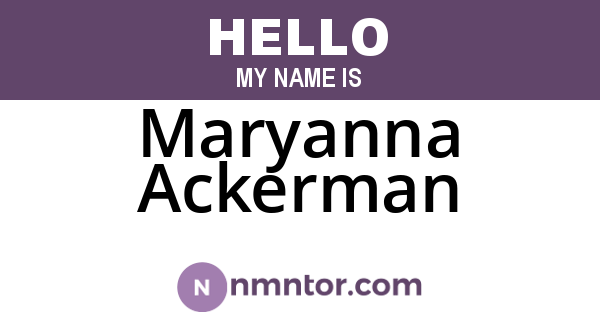 Maryanna Ackerman