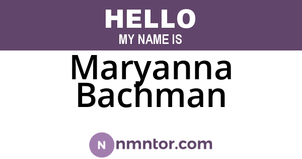 Maryanna Bachman
