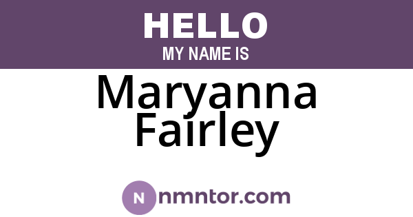 Maryanna Fairley