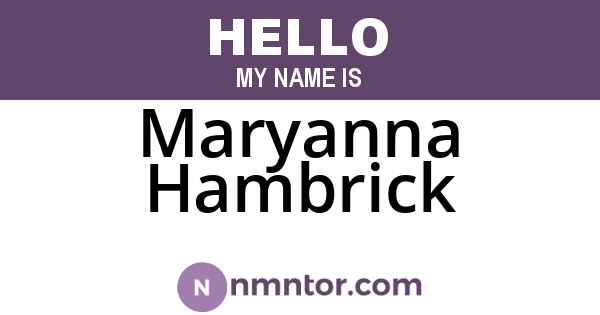 Maryanna Hambrick
