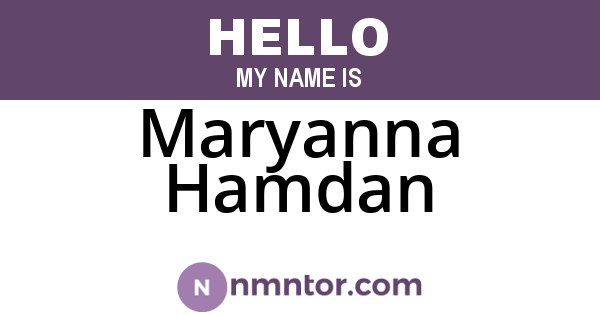 Maryanna Hamdan