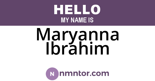 Maryanna Ibrahim