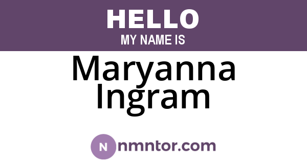 Maryanna Ingram