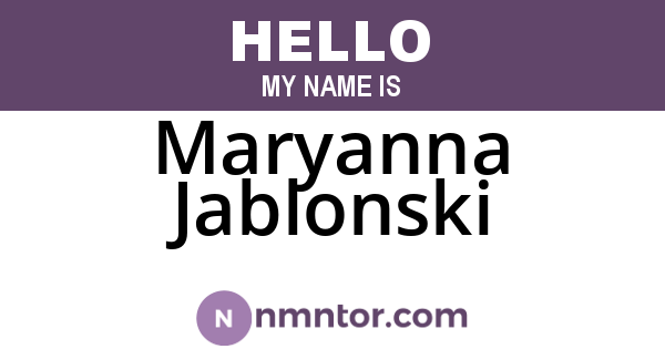 Maryanna Jablonski