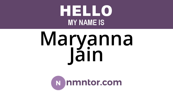 Maryanna Jain