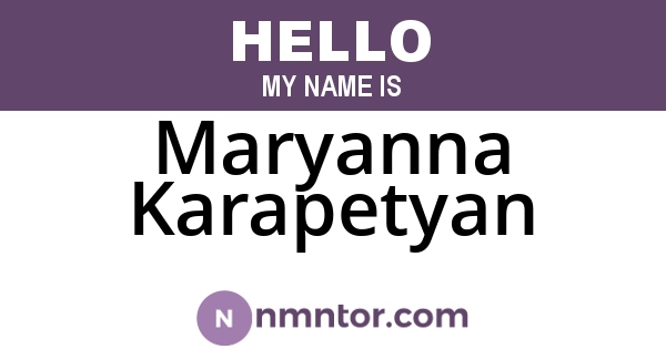 Maryanna Karapetyan