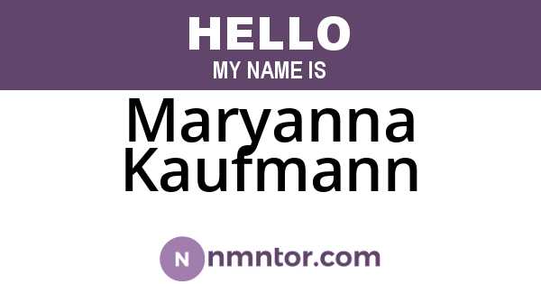 Maryanna Kaufmann