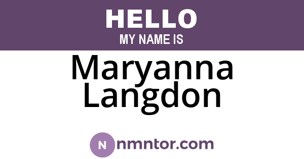 Maryanna Langdon