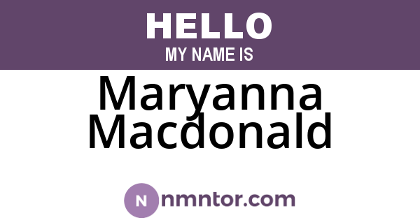 Maryanna Macdonald