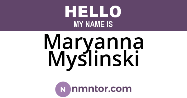 Maryanna Myslinski