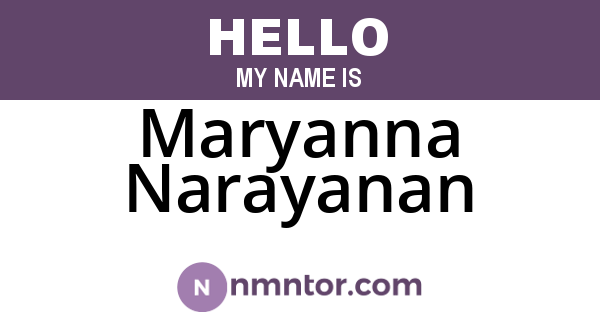 Maryanna Narayanan